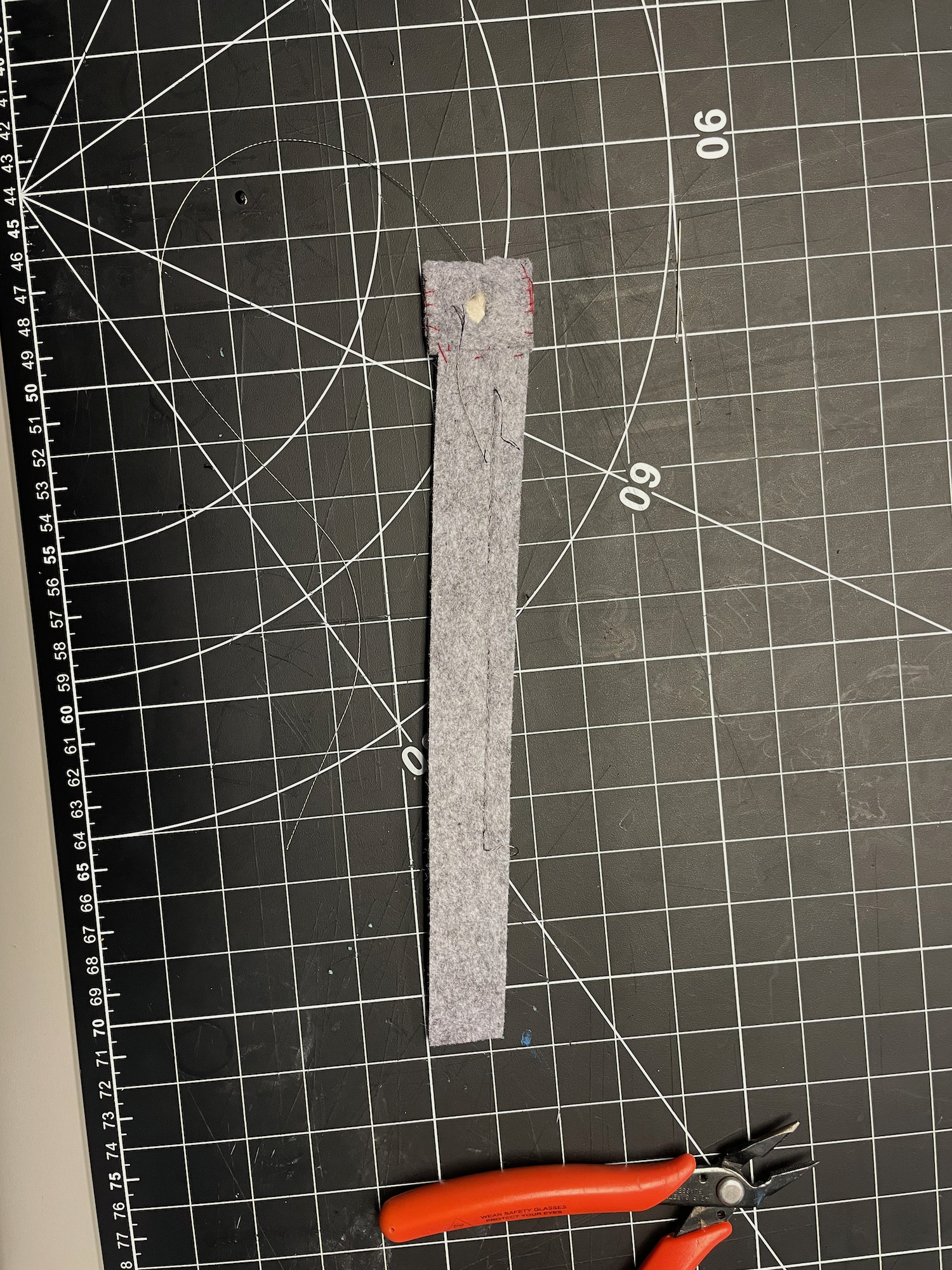 I differed my design from Jen's buy creating a hole in the felt for where the currect is 
                  connected. Also, this is my final sewn piece because there are gaps with proper thread allow.
                  I am preparing myself to have to do parts multiple times which will test my patience even 
                  though in the end I will have learnt more.